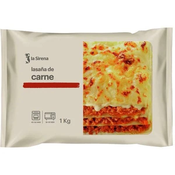 Lasaña de carne LA SIRENA, bandeja 1 kg - 1 ud - Imagen del producto en Findit