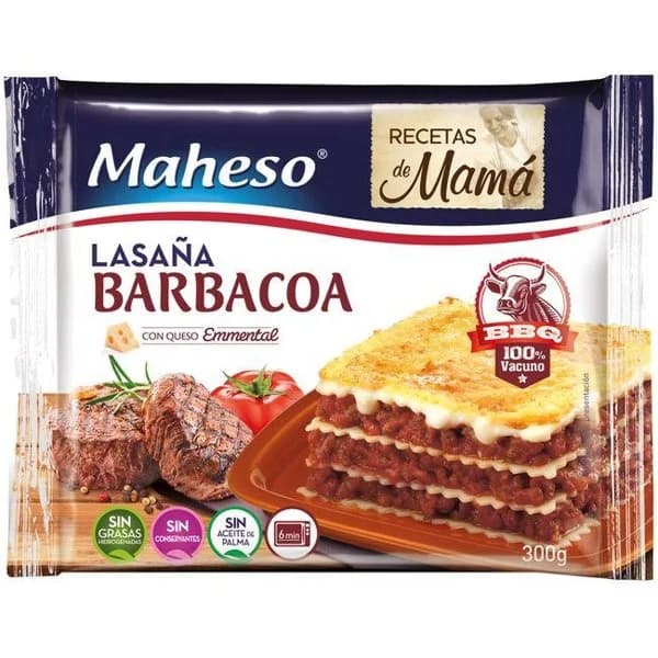 Lasaña a la barbacoa MAHESO, caja 300 g - 1 ud - Imagen del producto en Findit