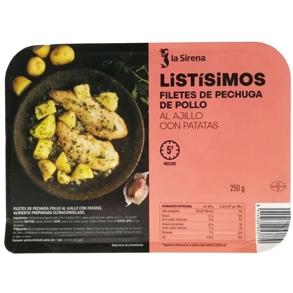 Filetes de pechuga de pollo LA SIRENA, bandeja 250 g - 1 ud - Imagen del producto en Findit