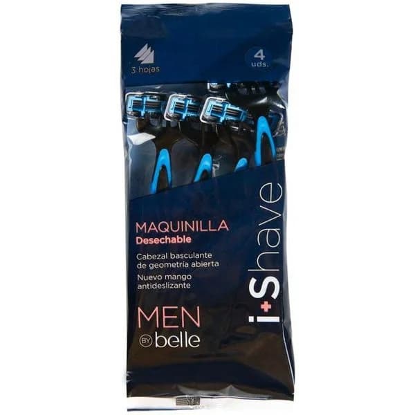 Maquinilla afeitado 3 hojas MEN BY BELLE, paquete 4 uds - 1 ud - Imagen del producto en Findit