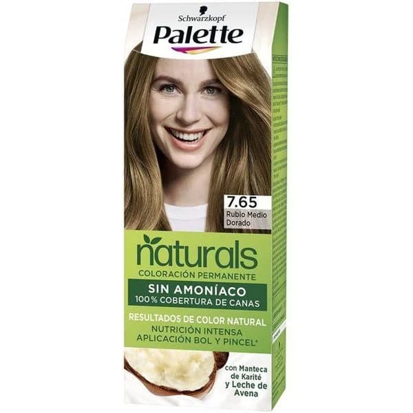 Tinte 7.65 rubio medio dorado PALETTE NATURALS, pack 1 ud - 1 ud - Imagen del producto en Findit