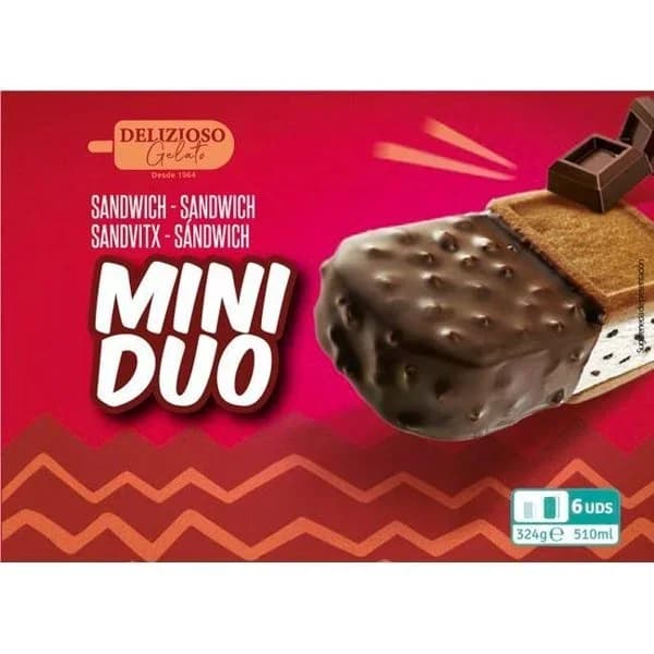 Mini sandwich duo MASTRO GELATO, caja 510 ml - 1 ud - Imagen del producto en Findit