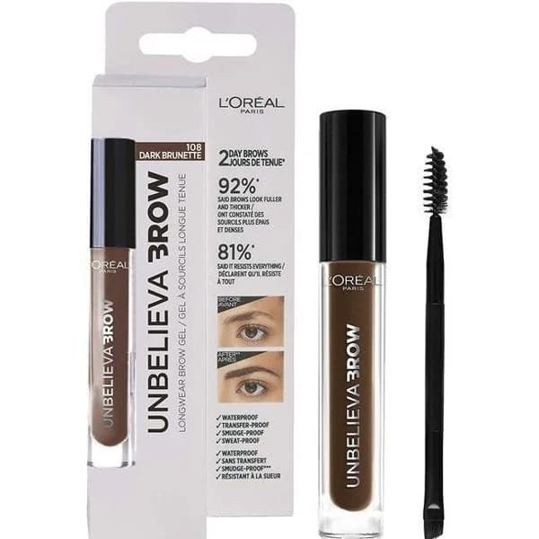 Gel cejas Unbelieva brow 108 morena oscura L'OREAL, pack 1 ud. - 1 ud - Imagen del producto en Findit