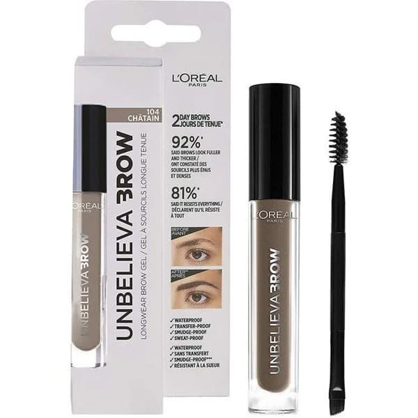 Gel de cejas Unbelieva brow 104 castaño L'OREAL, pack 1 ud. - 1 ud - Imagen del producto en Findit