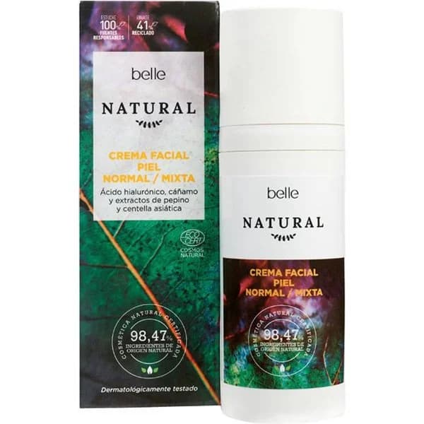 Crema facial piel normal a mixta BELLE natural, bote 50 ml - 1 ud - Imagen del producto en Findit