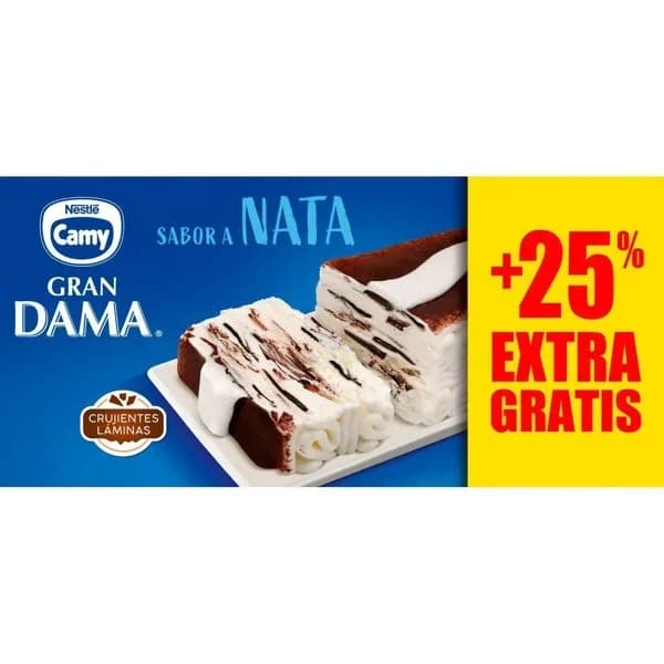 Tarta Gran Dama de nata NESTLÉ CAMY, caja 750 ml - 0.48 kg - Imagen del producto en Findit