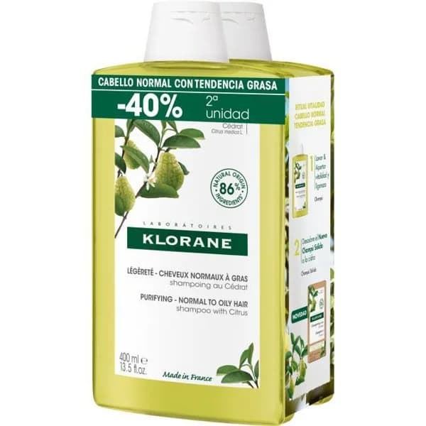 Champú de cidra KLORANE, pack 2x400 ml - 0.8 l - Imagen del producto en Findit