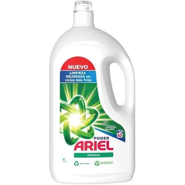 Detergente líquido original ARIEL, garrafa 65 dosis - 1 ud - Imagen del producto en Findit