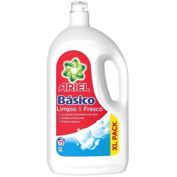 Detergente líquido ARIEL BÁSICO, garrafa 75 dosis - 1 ud - Imagen del producto en Findit