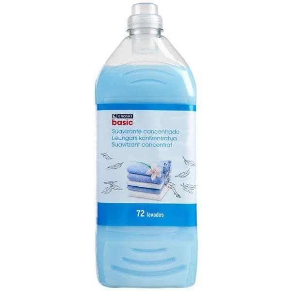 Suavizante concentrado azul EROSKI basic, botella 72 dosis - 1 ud - Imagen del producto en Findit