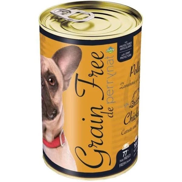Alimento grain free de pollo para perro PERRYNAT, lata 400 g - 1 ud - Imagen del producto en Findit