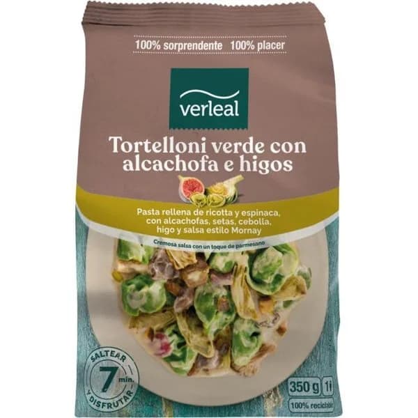 Tortelloni con alcachofas y parmesano VERLEAL, bolsa 350 g - 1 ud - Imagen del producto en Findit