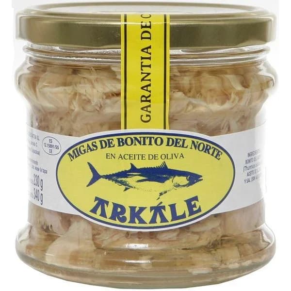 Migas de bonito en aceite de oliva ARKALE, frasco 340 g - 1 ud - Imagen del producto en Findit