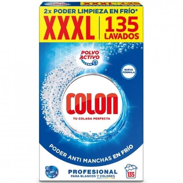 Detergente en polvo activo profesional Colon 135 lavados. - 1 ud - Imagen del producto en Findit