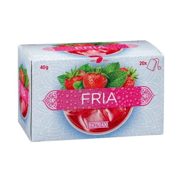 Infusión fría Hacendado con sabor a fresa y hierbabuena - 1 ud - Imagen del producto en Findit