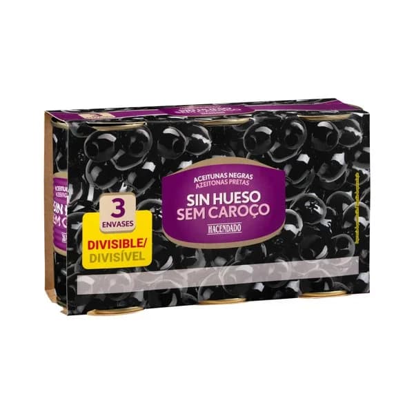 Aceitunas negras sin hueso Hacendado - 0.45 kg - Imagen del producto en Findit
