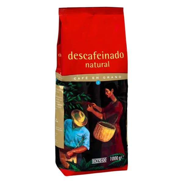 Café en grano Hacendado descafeinado natural - 1 kg - Imagen del producto en Findit