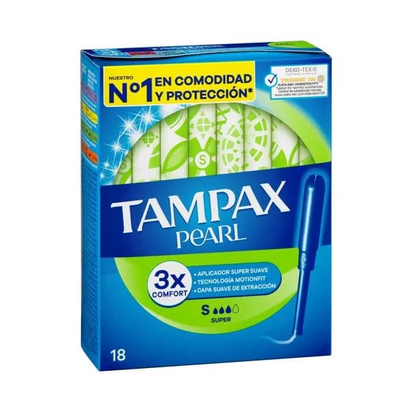 Tampones super Tampax Pearl con aplicador - 1 ud - Imagen del producto en Findit