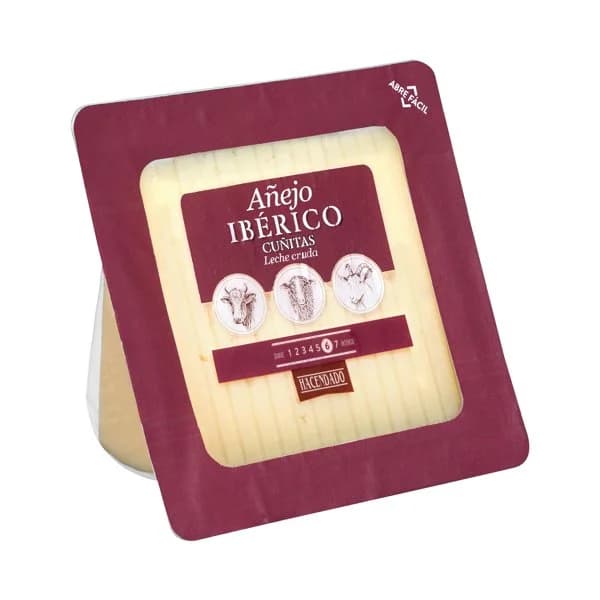 Queso añejo ibérico mezcla Hacendado cortado en cuñitas - 0.32 kg - Imagen del producto en Findit