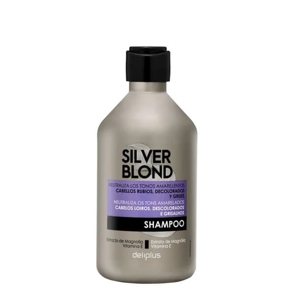 Champú Silver Blond Deliplus cabello rubio  decolorado y grises - 0.4 l - Imagen del producto en Findit