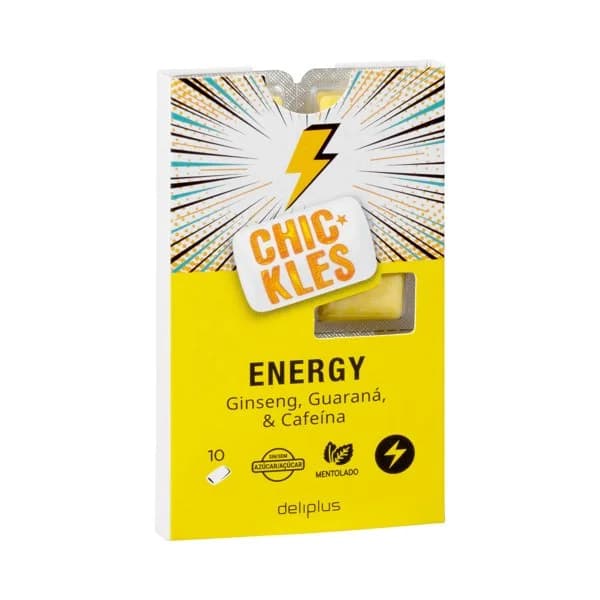 Chicles Energy con ginseng  guaraná y cafeina Deliplus sabor mentolado gragea - 1 ud - Imagen del producto en Findit