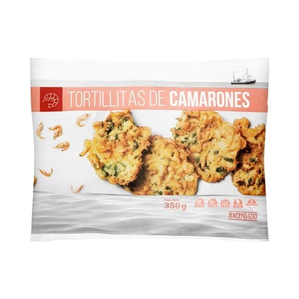 Tortillitas de camarones Hacendado ultracongeladas - 0.35 kg - Imagen del producto en Findit