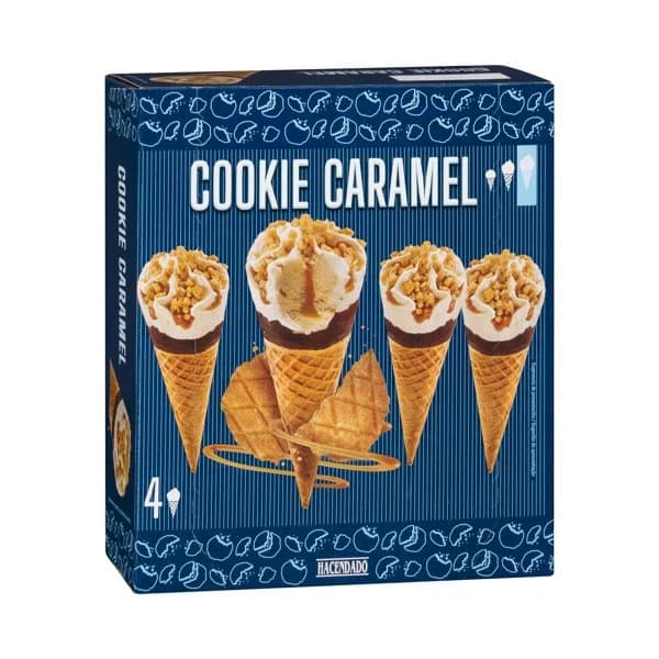Helado cucurucho Cookie caramel Hacendado - 1 ud - Imagen del producto en Findit