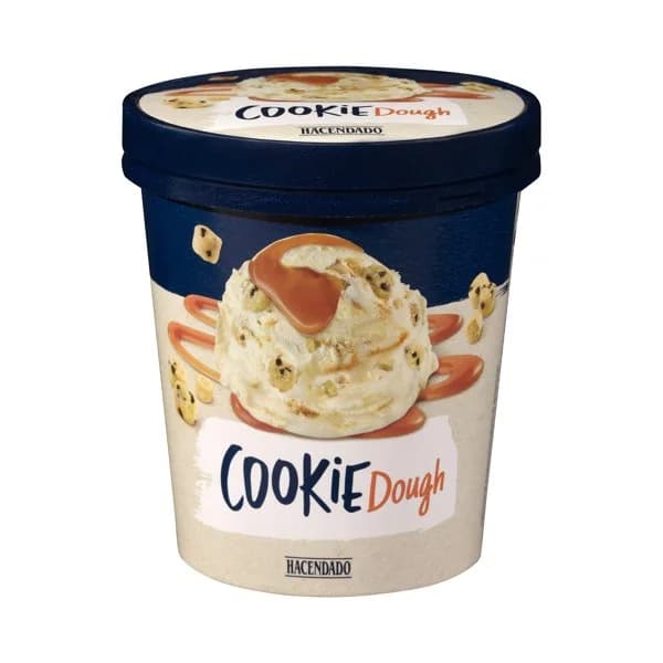 Helado Cookie Dough Hacendado de crema de vainilla con trozos de galletas - 0.5 l - Imagen del producto en Findit