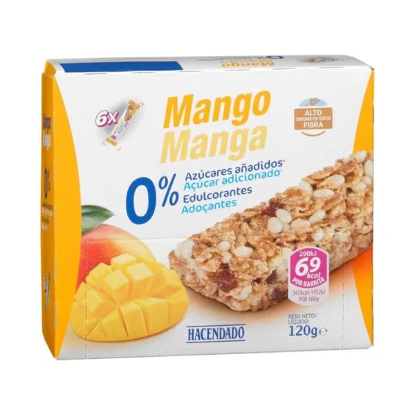 Barritas de cereales Hacendado sabor mango - 0.12 kg - Imagen del producto en Findit