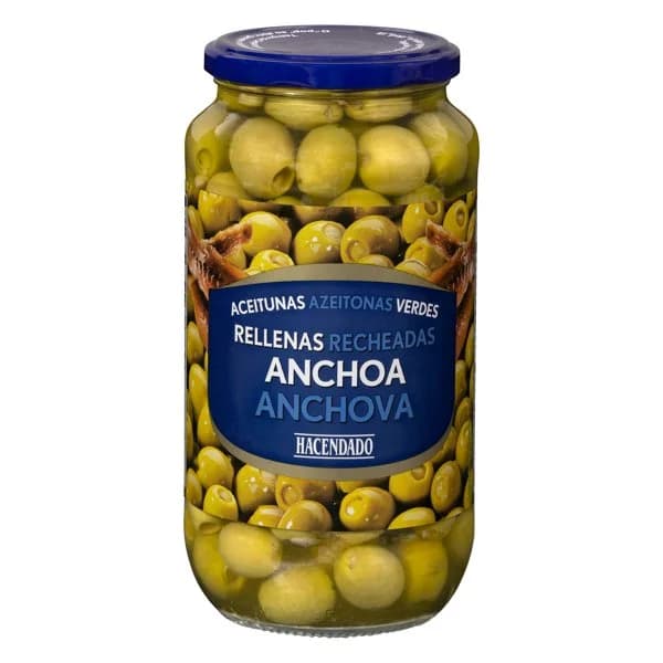 Aceitunas rellenas de anchoa Hacendado - 1 ud - Imagen del producto en Findit