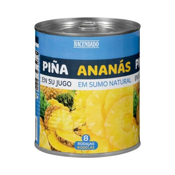 Piña en su jugo Hacendado rodajas - 1 ud - Imagen del producto en Findit