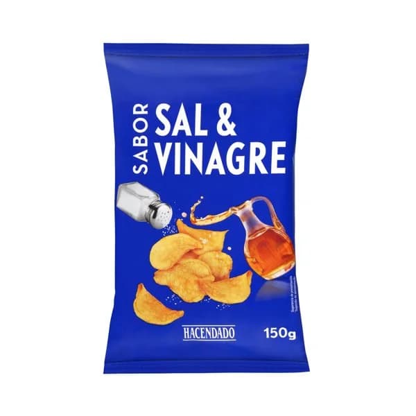 Patatas fritas sabor sal y vinagre Hacendado - 0.15 kg - Imagen del producto en Findit