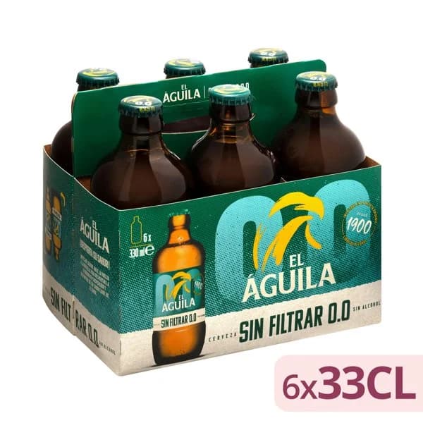 Cerveza 0 0% sin alcohol El Águila sin filtrar - 1.98 l - Imagen del producto en Findit