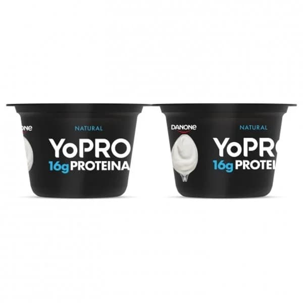 Leche fermentada de proteínas desnatada natural Danone YoPro sin azúcar añadido pack de 2 unidades de 160 g. - 0.32 kg - Imagen del producto en Findit