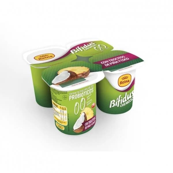 Bífidus cremoso con piña y coco Reina pack de 4 unidades de 125 g. - 0.5 kg - Imagen del producto en Findit