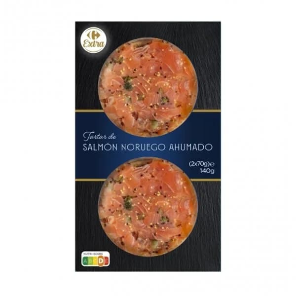 Tartar de salmón noruego ahumado Carrefour Extra 140 g. - 0.14 kg - Imagen del producto en Findit