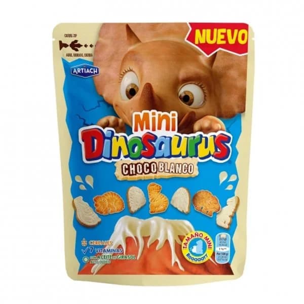 Mini Galletas Dinosaurus Chocolate Blanco - 0.09 kg - Imagen del producto en Findit