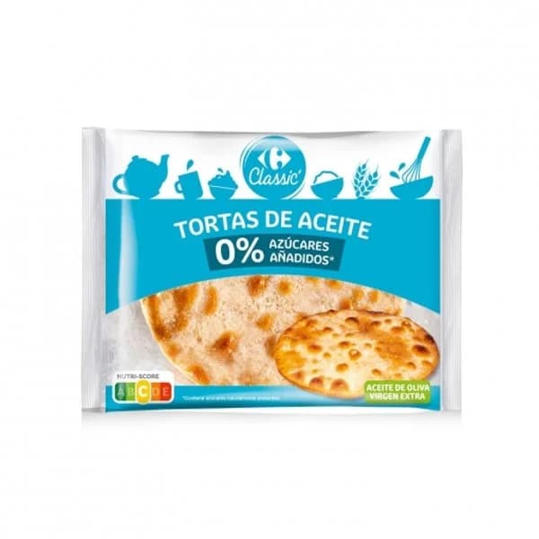 Torta de aceite 0% azucares añadidos Carrefour Classic 150 g. - 0.15 kg - Imagen del producto en Findit