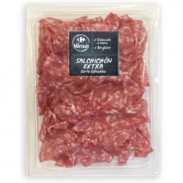 Salchichón extra en lonchas extrafinas Carrefour El Mercado sin gluten 100 g - 0.1 kg - Imagen del producto en Findit
