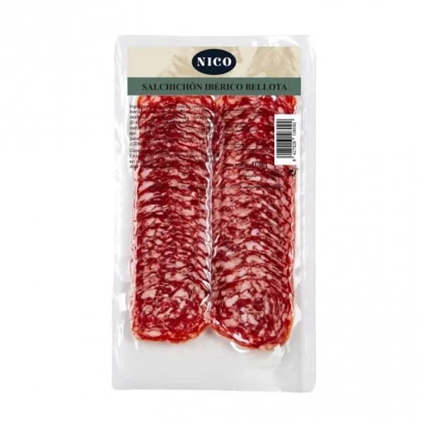 Salchichón ibérico de bellota en lonchas Nico 100 g - 0.1 kg - Imagen del producto en Findit