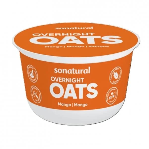 Yogur de avena y mango Sonatural Overnight 145 g - 1 ud - Imagen del producto en Findit