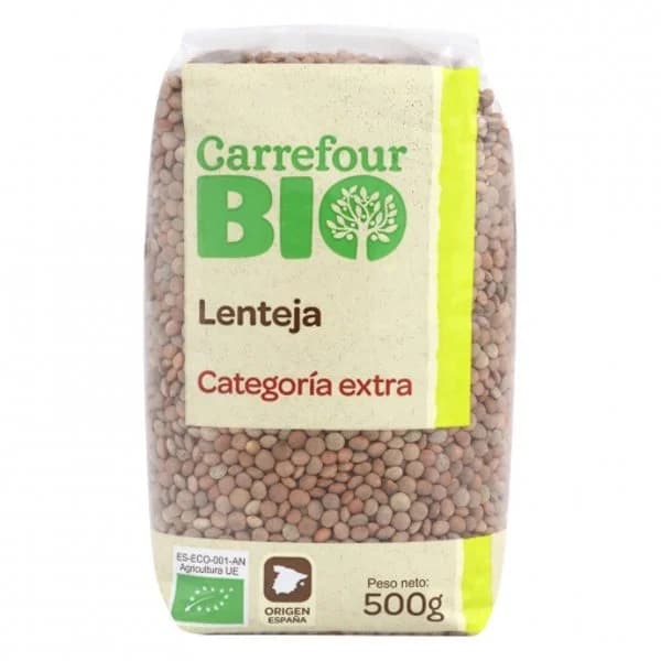 Lenteja categoría extra ecológica Carrefour Bio 500 g. - 0.5 kg - Imagen del producto en Findit