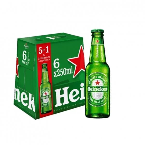 Cerveza Heineken pack 5 botellas 25 cl. - 1.5 l - Imagen del producto en Findit