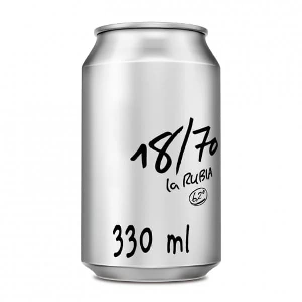 Cerveza La Rubia 18/70 lager especial lata 33 cl. - 0.33 l - Imagen del producto en Findit