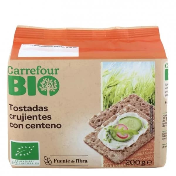 Tartines crujientes de centeno ecológicos Carrefour Bio 200 g. - 0.2 kg - Imagen del producto en Findit
