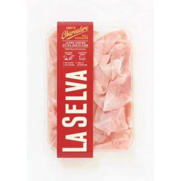 Jamón Cocido Extra corte fino charcutero La Selva sin gluten y sin lactosa 90 g - 0.1 kg - Imagen del producto en Findit