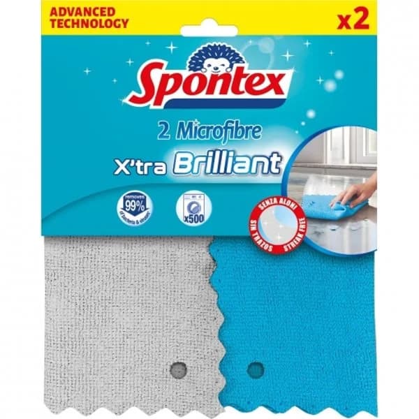 Set 2 Bayetas Microfibra SPONTEX X´tra Brilliant - 1 ud - Imagen del producto en Findit