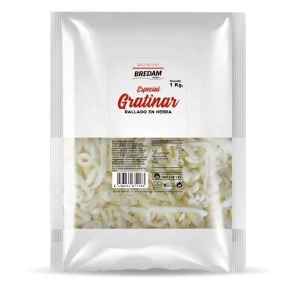 Queso rallado para gratinar Bredam 1 kg - 1 kg - Imagen del producto en Findit