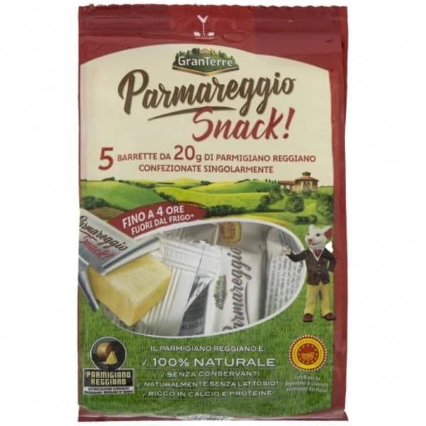 Queso Parmigiano Reggiano DOP Curado en porciones GranTerre sin lactosa pack de 5 unidades de 20 g. - 0.1 kg - Imagen del producto en Findit