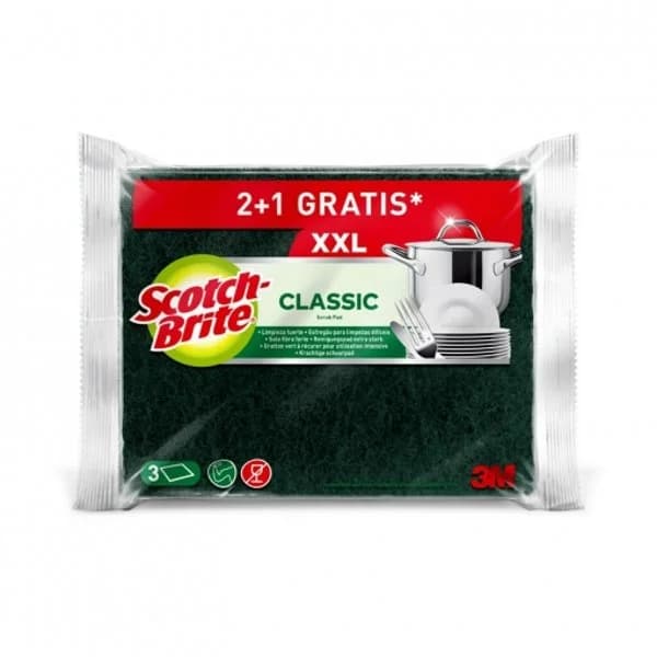 Set 2 Estropajos Fibra Classic XXL SCOTCH BRITE - Verde - 1 ud - Imagen del producto en Findit